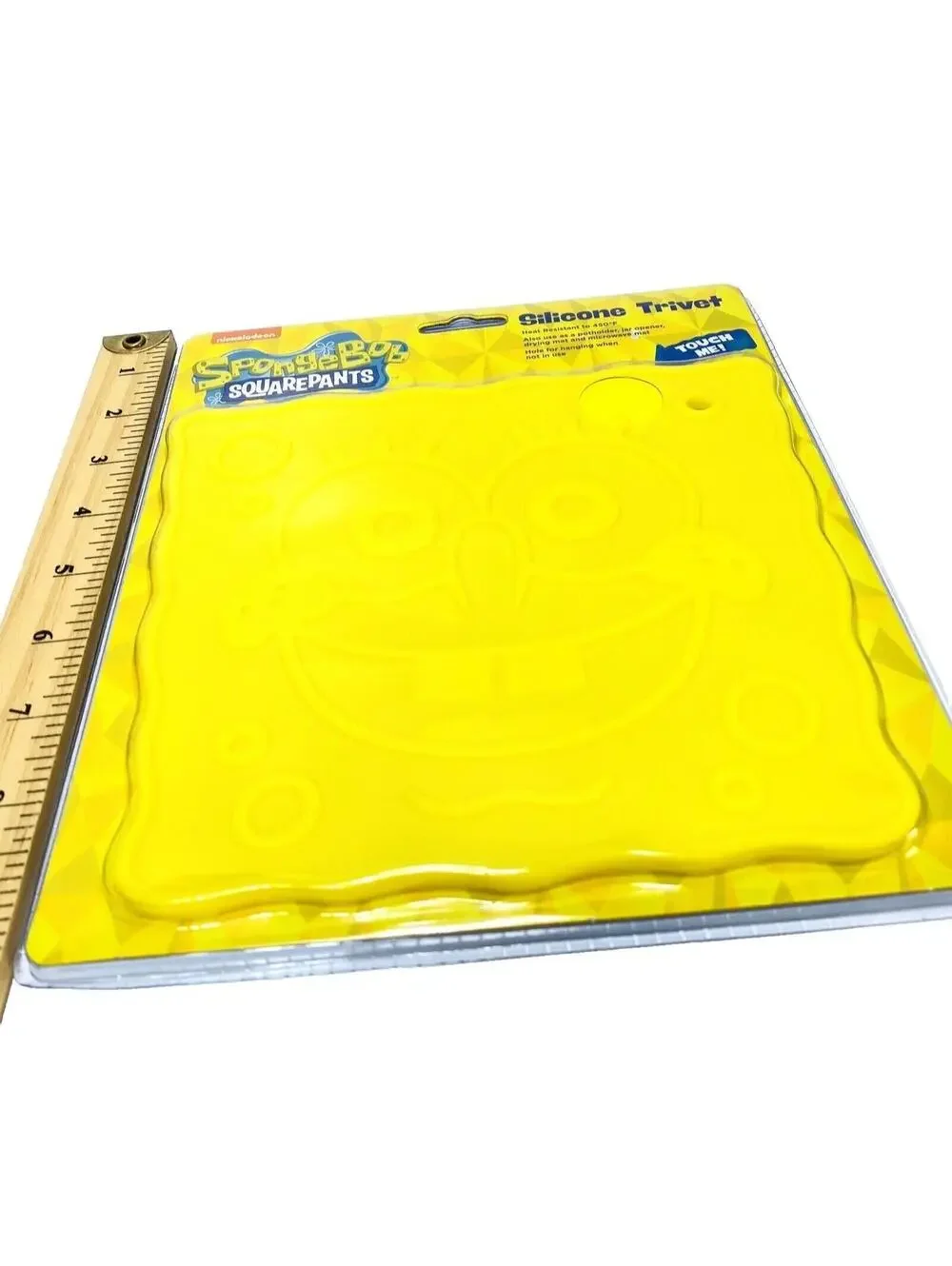 SpongeBob SquarePants Silicone Trivet Pot Holder 7x7 Yellow Cartoon New